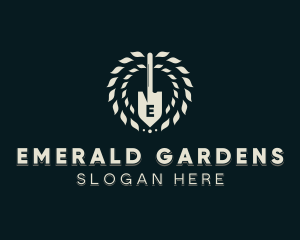 Shovel Lawn Gardener logo design
