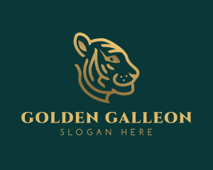 Gradient Golden Tiger logo design