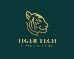 Gradient Golden Tiger logo design