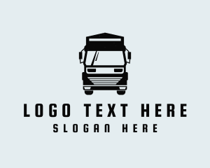 Black And White - Delivery Logistics Truck logo design