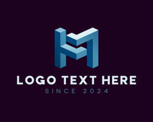 Letter M - Industrial Architecture Technology logo design