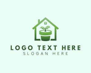 Eco - House Plant Gardening logo design