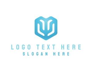 Blue - Software Technology Shield logo design