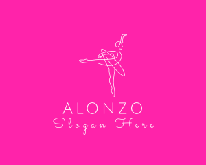 Monoline Ballerina Dancer logo design