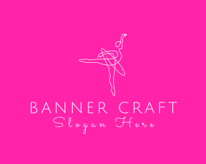 Monoline Ballerina Dancer logo design