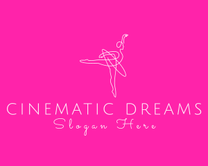 Monoline Ballerina Dancer logo design