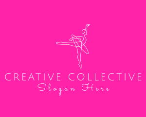 Monoline Ballerina Dancer logo design