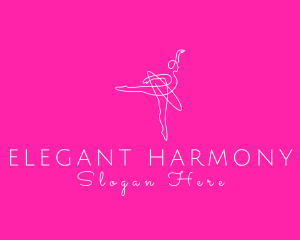 Classical - Monoline Ballerina Dancer logo design