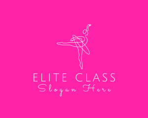 Monoline Ballerina Dancer logo design