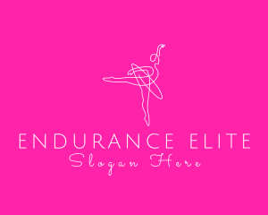 Monoline Ballerina Dancer logo design