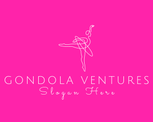 Monoline Ballerina Dancer logo design