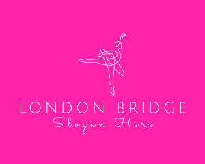 Monoline Ballerina Dancer logo design