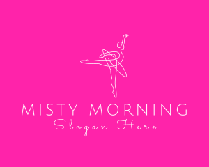 Monoline Ballerina Dancer logo design