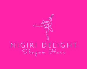 Monoline Ballerina Dancer logo design