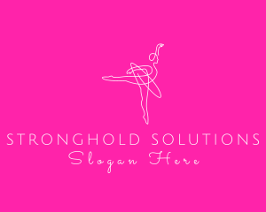 Monoline Ballerina Dancer logo design