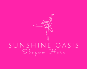 Monoline Ballerina Dancer logo design