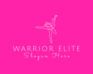 Performer - Monoline Ballerina Dancer logo design