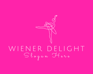 Monoline Ballerina Dancer logo design