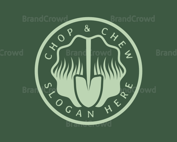 Grass Lawn Shovel Logo