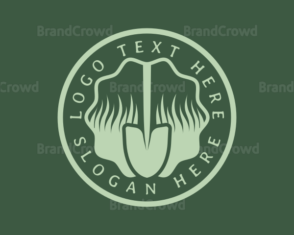 Grass Lawn Shovel Logo