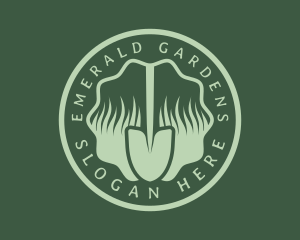 Grass Lawn Shovel  logo design