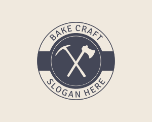 Vintage Pickaxe Tool logo design