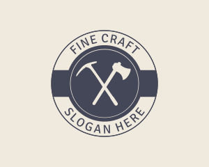 Vintage Pickaxe Tool logo design