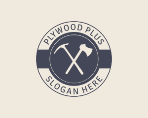 Plywood - Vintage Pickaxe Tool logo design