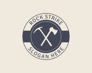 Pickaxe - Vintage Pickaxe Tool logo design