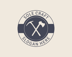 Vintage Pickaxe Tool logo design