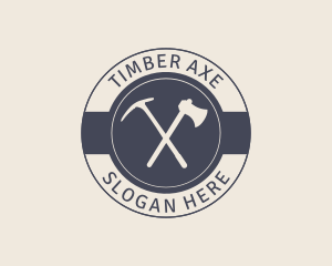 Vintage Pickaxe Tool logo design