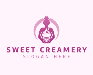 Cupcake Pastry Girl logo design