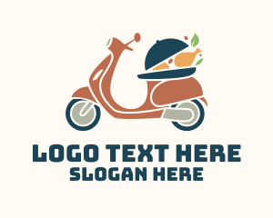 Dinner - Chicken Food Motorcycle Delivery logo design