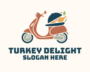 Turkey - Chicken Food Motorcycle Delivery logo design