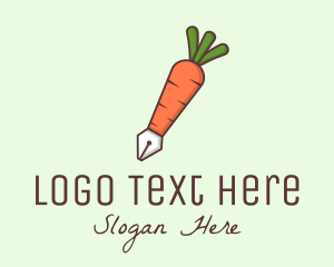 Write - Carrot Writing Pen logo design
