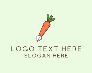 Root Crop - Carrot Pen Vegetable logo design