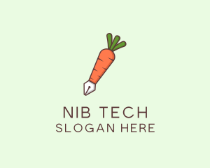 Nib - Carrot Pen Vegetable logo design