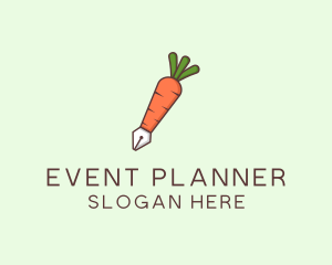 Writing - Carrot Pen Vegetable logo design