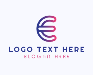 Corporation - Gradient Software Letter E logo design