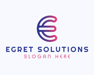 Gradient Software Letter E logo design