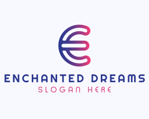 Gradient Software Letter E logo design