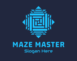 Cyber Splice Maze logo design