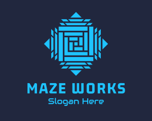 Cyber Splice Maze logo design