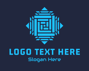 Digital - Cyber Splice Maze logo design