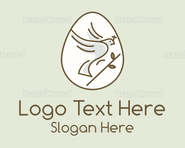 Holy Dove Easter Egg Logo