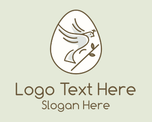 Peace - Holy Dove Easter Egg logo design