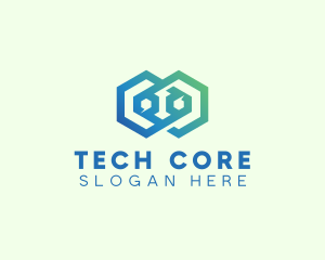 Hexagon Geometric Tech logo design