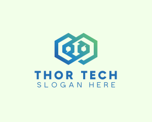 Hexagon Geometric Tech logo design