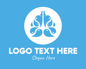 Pulmonologist - Blue Lungs Water Droplet logo design