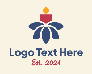 Worship - Colorful Flower Candle logo design